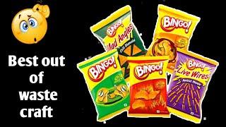 Best out of waste Empty chips packets| Best out of waste craft ideas| Home Decoration ideas