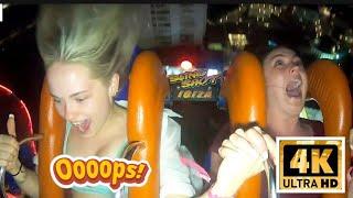 Nice bounce girl on slingshot ride  part 113 #slingshotchallenge #amusementpark