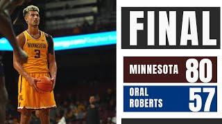 FULL GAME HIGHLIGHTS Minnesota Gophers Beat Oral Roberts 80-57