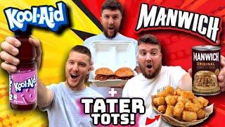 Brits try MANWICH Sloppy Joe's & Tater Tots + Kool-aid for the first time!