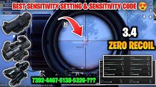 NEW UPDATE 3.4 !!BEST SENSITIVITY CODE+CONTROL SETTINGS BGMI/PUBG MOBILE | BGMI AFTER UPDATE 3.4