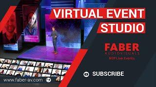 Virtual event studio with interactive live audience