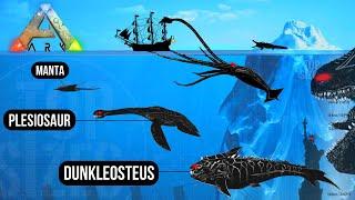 BIGGEST Ark Survival Sea Monsters | Size Comparison