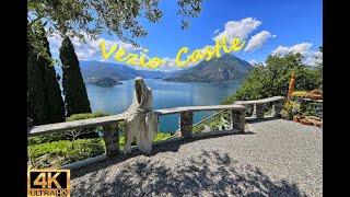 Vezio Castle - Lake Como - Italy - Walking tour | 4K 60 FPS