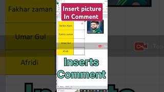 how to add photo in comment in excel| #shorts #trending #viralvideos #youtubeshorts #excelcomment