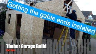 One man DIY Double Timber Garage Build part 10 -  Gable ends
