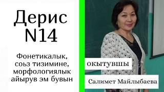 Уроки ногайского языка/ Ногай тилди уьйренемиз - Дерис N14 Фонет./соьз тизимине/морфол. айырув/бувын