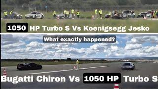 ES900 Porsche Vs Jesko Vs Bugatti Chiron DRAG RACE 1 What exactly happened?