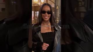 Laura Harrier attends the Saint Laurent Women's Spring-Summer 2025 show at Paris Fashion Week