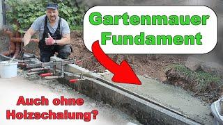 Gartenmauer Fundament - Fundament für Gartenmauer selber bauen. Gartenmauer Fundament mit Gefälle?