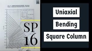 Design of Square Column with Uniaxial Bending using SP 16 | Column design with uniaxial bending