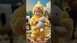 ADORABLE CUTE BABY COW VS CHICKS COSTUME #cute #baby #cutebaby #adorable #cow #chicken