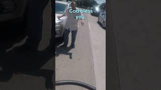 Motorcyclist Returns Runaway Walker to Grateful Elderly Man