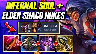 Oneshot Shaco with Infernal Soul + Elder - S14 P2 [League of Legends] Full Gameplay - Infernal Shaco