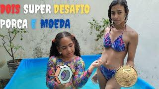 Dois Super Desafios na Piscina! da Moeda e da Porca!!!