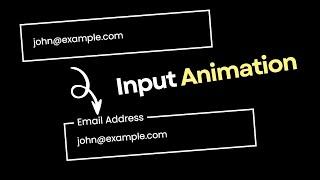 Input Animation Using CSS | Input Label Animation Using CSS | Floating Label Input CSS Animation