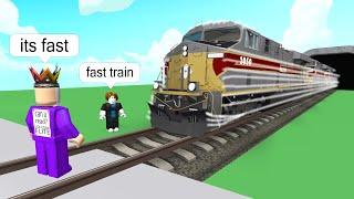 I stand on Train Tracks get HIT By a Fast TRAIN in Roblox