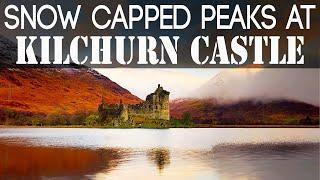 Kilchurn Castle Landscape Photography | Snow Caped Mountains and Loch Awe | VW T5 Campervan Roadtrip