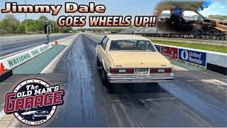 Jimmy Dale goes WHEELS UP in the Malibu on his first ever 1/4 Mile pass!