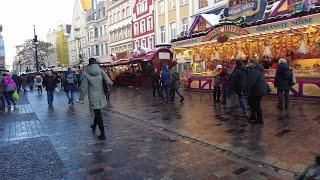 Germany Rostock Christmas market - citywalk 4k