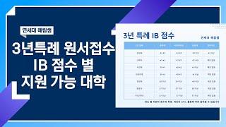 3년특례 원서접수 - IB 점수 별 지원 가능 대학/전공 알려드립니다!