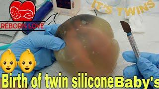 Birth Of Miniature Twin Silicone baby's in womb | Reborn Love