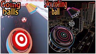 Same levels and same ball (football)- sky rolling balls 3D VS going balls -best ball games challenge