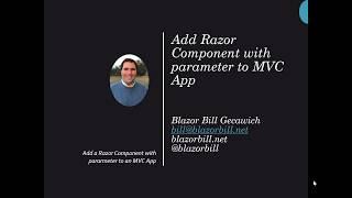 Add Razor Component with parameter to an MVC App