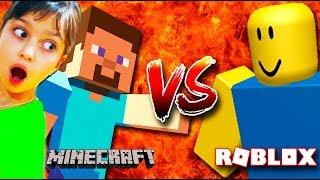 МАЙНКРАФТ или РОБЛОКС? Что круче? Валеришка поспорила с ПАПОЙ Челлендж Roblox vs Minecraft Challenge