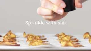 How To Make Apple Chips With a Salted Caramel Topping