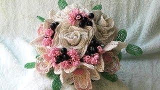 Свадебный букет из бисера. Часть 1. Роза из бисера // Wedding bouquet beaded