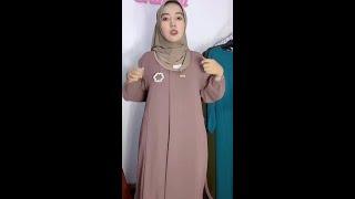 Gamis Elsira Crinkle Wanita Muslimah Busui Wudhu Friendly #gamismuslimah #gamiselegan #gamisbusui #