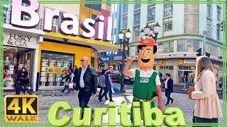 4K WALK CURITIBA Walking tour BRAZIL Virtual tour 4k video documentary