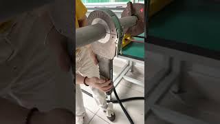 Pipe welders insulated from radiation and high temperatures and dust.