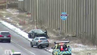 Car crash compilation after overnight snow in Minnesota