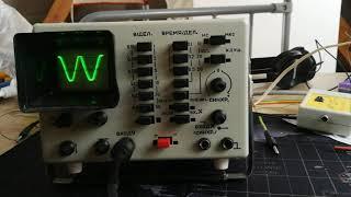 Old, Soviet-times OML-2 oscilloscope after repairation.