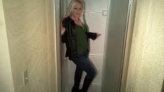 Wetlook Jeans, Leather and Boots in Shower