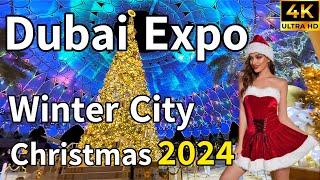 Dubai Expo Winter City  Christmas Market 2024, Magical Winter Wonderland [ 4K ] Walking Tour