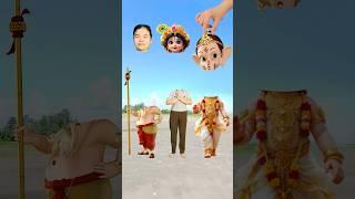 Jay Ganesha Deva - Lord krishna wrong head challenge - vfx Bhakti video   #ashortaday #short #vfx