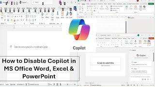 How to Disable Copilot in MS Office Word, Excel & PowerPoint