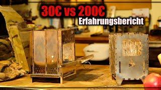 Fox Outdoor Raketenofen 30€ vs. Bushbox 200€  - Erfahrungsbericht -