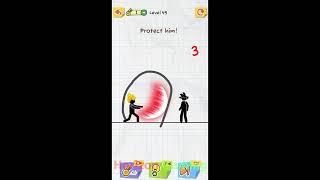 Draw 2 Save: Stickman Puzzle LEVEL 45 - Protect him - Gameplay Walkthrough Android IOS