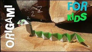 ORIGAMI Snake simple scheme for beginners and children step by step