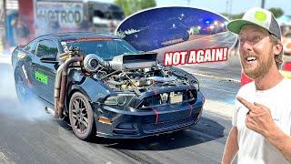 Cheap Racecar Challenge Day 2 - MAJOR Problems For Jackstand & The Mustang Runs FAST!