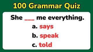 Grammar Quiz । 100 English Grammar Questions। English Grammar Test!