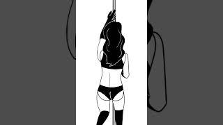 Strip Pole Dance Animated Short. #telepurte #shorts #dance #animation #grayscaling #sexy #sexygirl