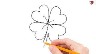 How to Draw a Four Leaf Clover Step by Step Easy for Beginners/Kids – Simple Drawing Tutorial