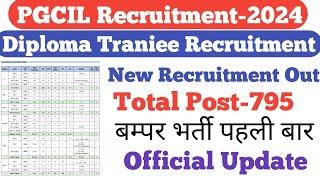 PGCIL Diploma Traniee Recruitment Out|बम्पर भर्ती||Total Post-795||Diploma EE &CE||Earn-55k/Month