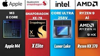 intel ultra 7 258v VS Intel ULTRA 7 155H vs RYZEN AI 9 395 VS  vs Apple M3 8c Intel luner lake Test