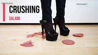 Stepping on salami with high heels #shoes #crush #asmr